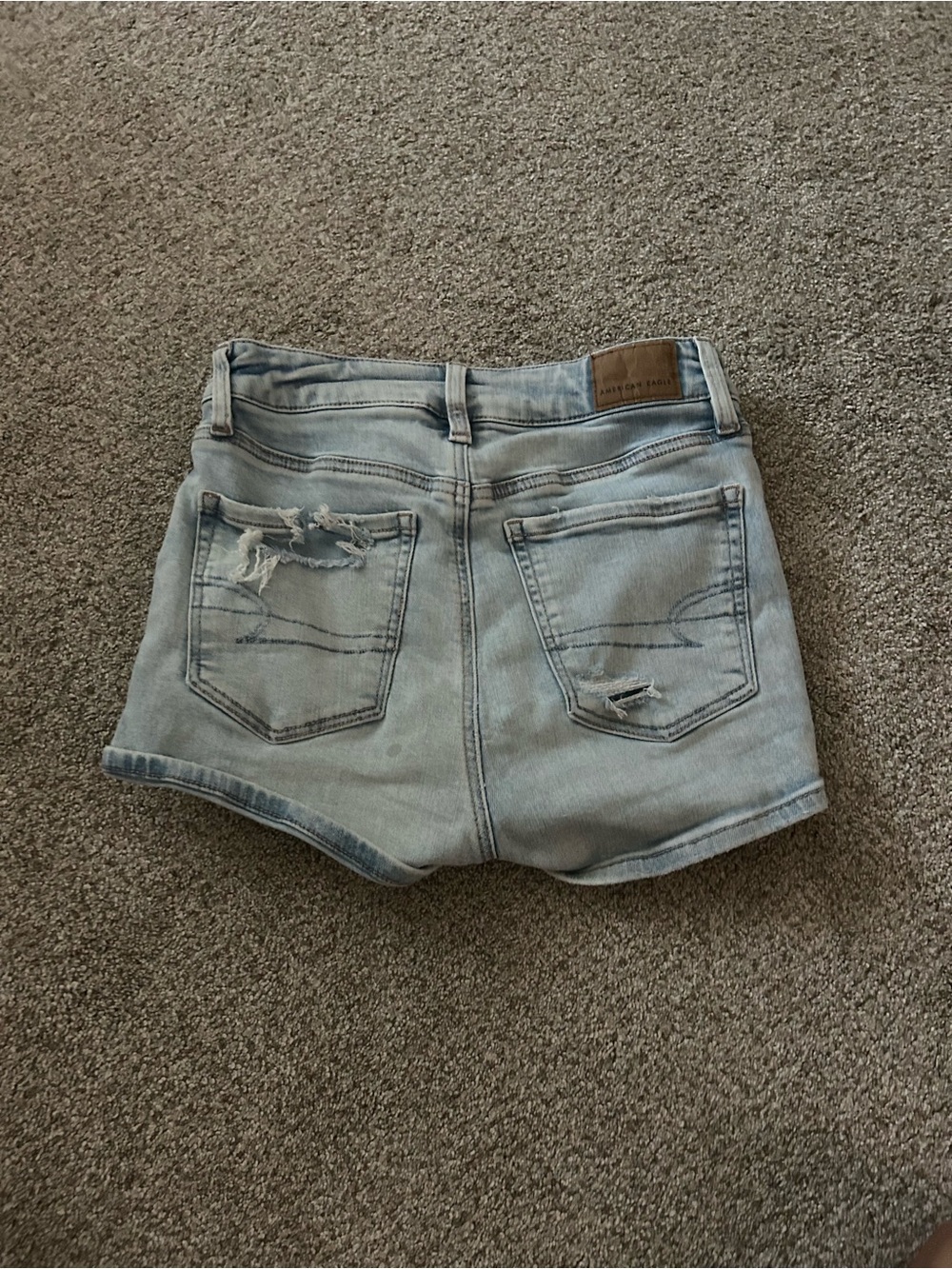 American Eagle Outfitters Light Wash Distressed Denim Jean Shorts
